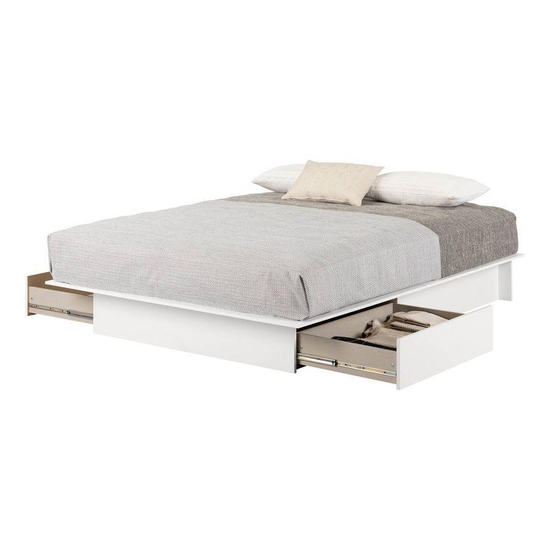 Fusion Full/Queen 2-Drawer Platform Bed Pure White