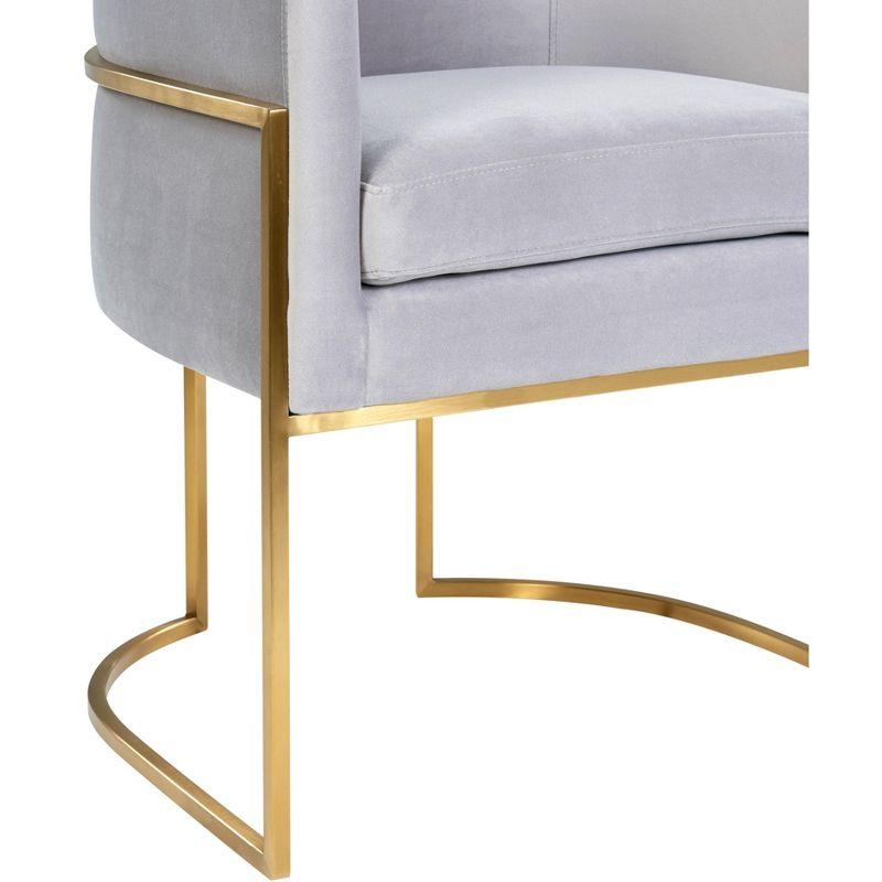 TOV Furniture Giselle Velvet Dining Chair with Gold Base by Inspire Me! Home Decor Grey 24.4"W x 23.2"D x 27.5"H