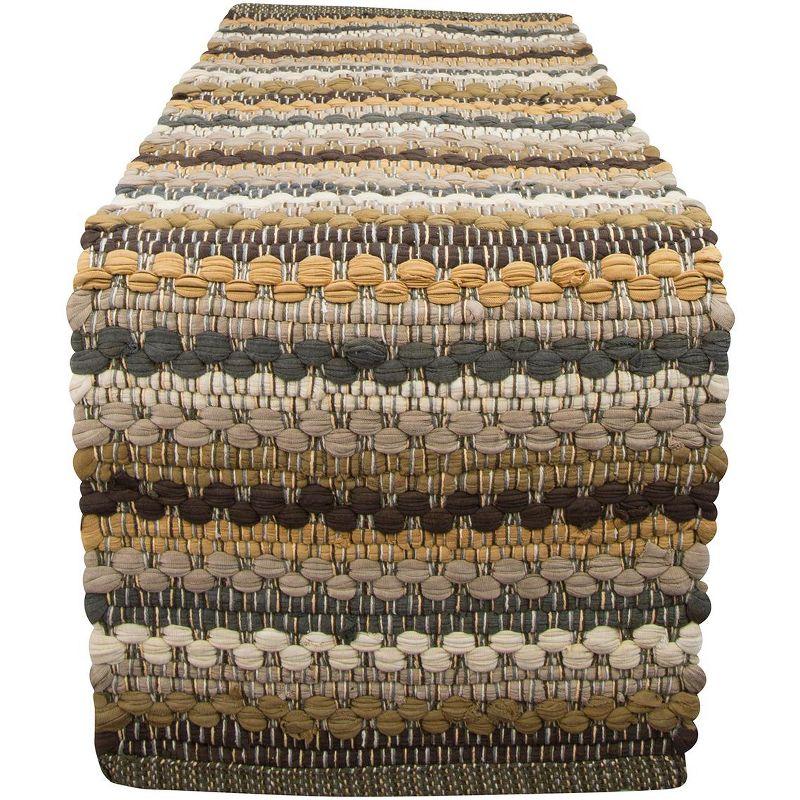 Earthy Striped Cotton Chindi Table Runner 13" x 54"