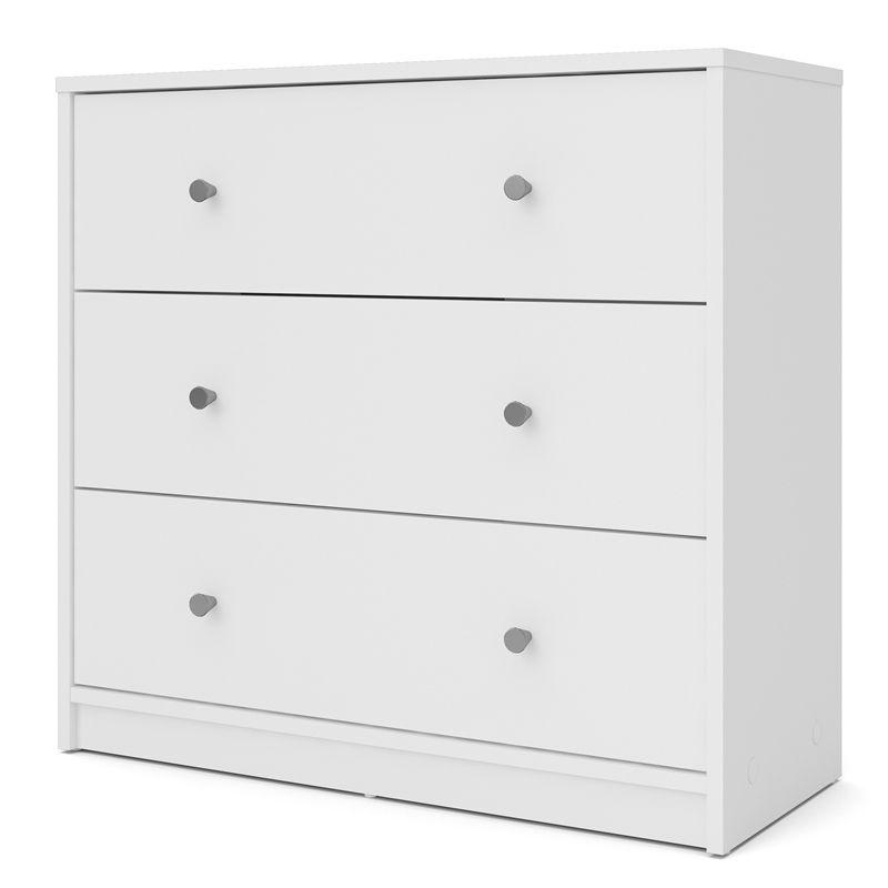 Wood Portland 3 Drawer Chest in White-Tvilum