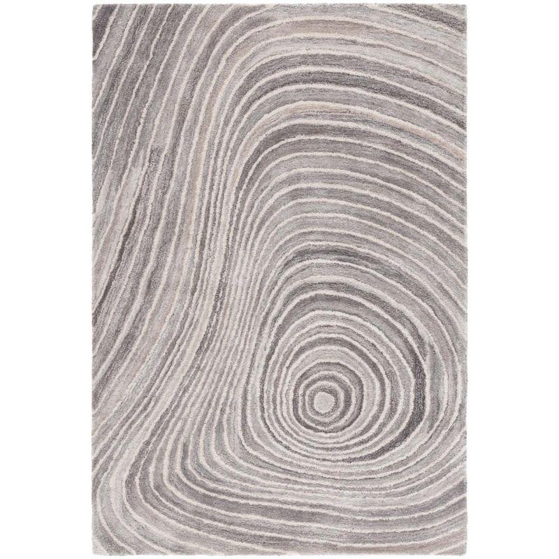 Abstract ABT153 Handmade Tufted Area Rug - Grey/Ivory - 5' X 8' - Safavieh