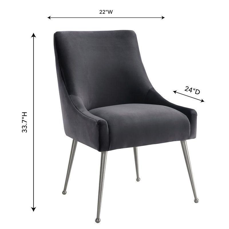 Beatrix 19'' H Velvet Upholstered Metal Parsons Chair