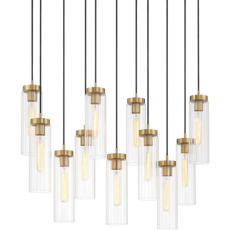 Possini Euro Design Marika 32" Modern Pendant Chandelier Ceiling Light Fixture Dining Room Over Table Kitchen Island Multi-Light Soft Gold Finish