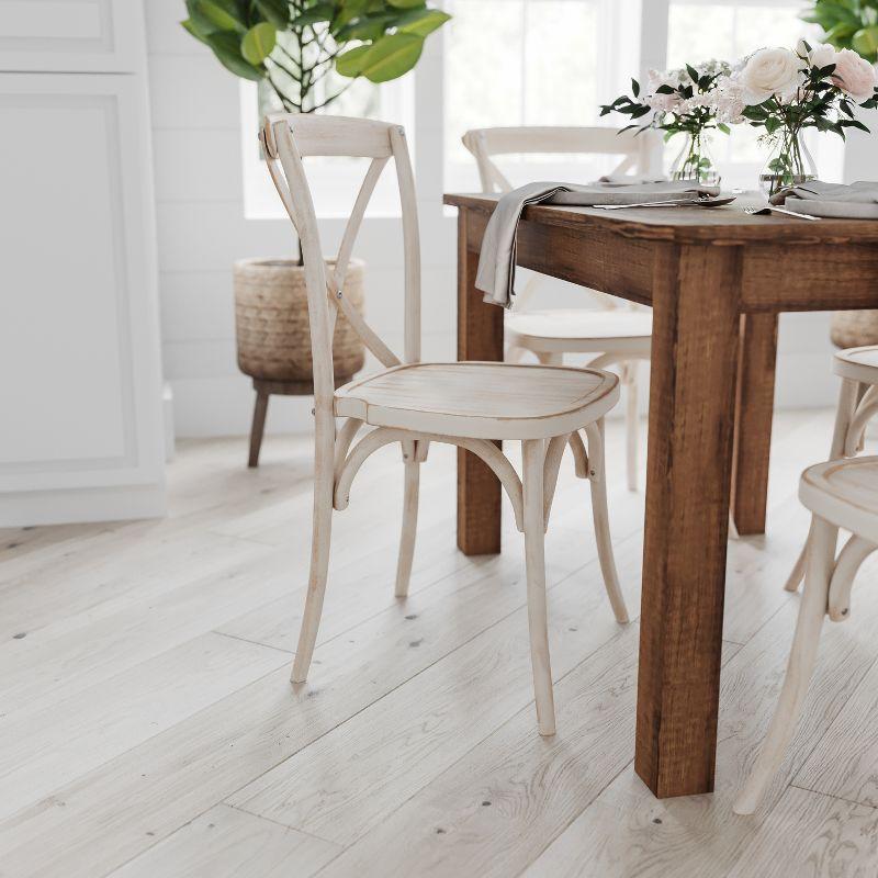 Merrick Lane Rectangular Antique Solid Pine Farm Dining Table