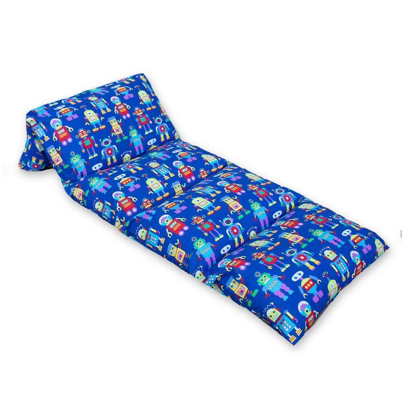 Blue Robots Cotton Polyester Kids Pillow Lounger