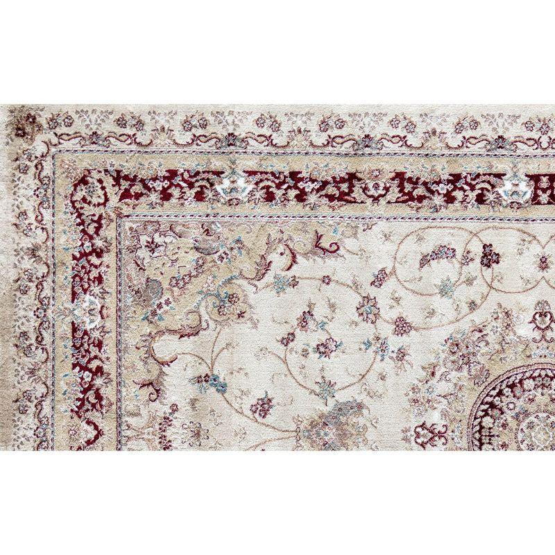 Rugs America Centurion CY30B Medallion Cream Transitional Vintage Beige Area Rug for Dining Room Rug Neutral Rug Living Room Rug Kitchen, 2'0"x4'0"