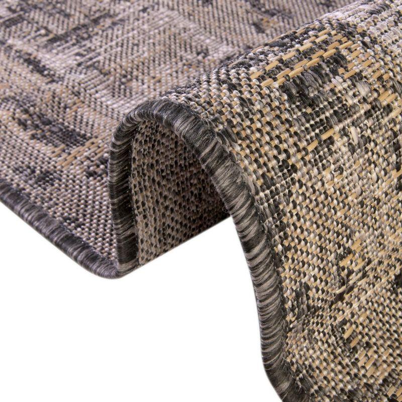 Unique Loom 9' 0 x 12' 0 Rectangle Indoor/Outdoor Traditional Charcoal Area Rug