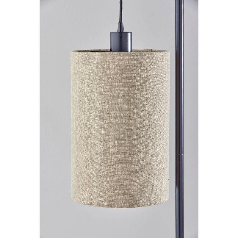 Adesso Reggie Table Lamp Black: Mid Century Ambient, UL Listed, Polyester Drum Shade, Metal Body