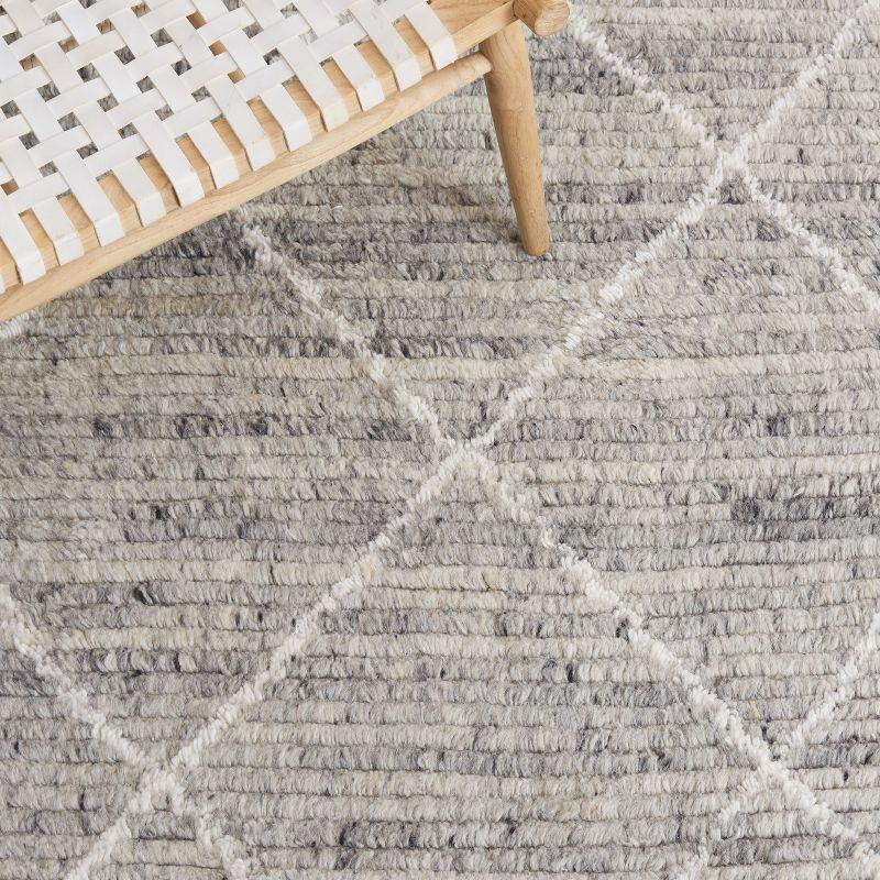 Ivory Kenya Hand-Knotted Pure Wool Textured Area Rug