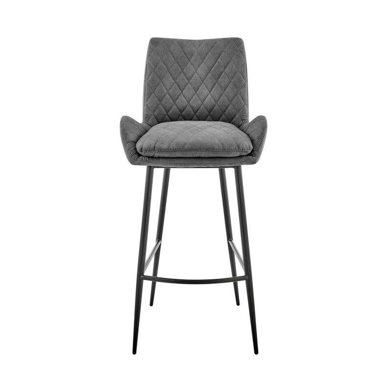 30" Panama Bar Stool with Back, Metal Frame & Upholstered Seat - Armen Living