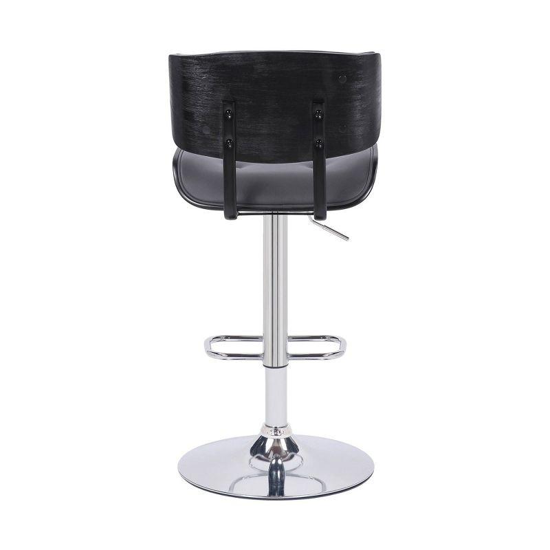 Brooklyn Adjustable Faux Leather Metal Barstool - Armen Living