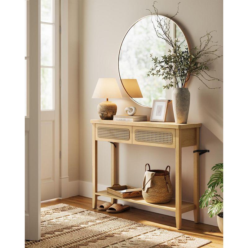 VASAGLE Console Table, Sofa Table, Narrow Entryway Table, Entry Table with 2 Drawers, Open Storage Shelf, Rounded Corners