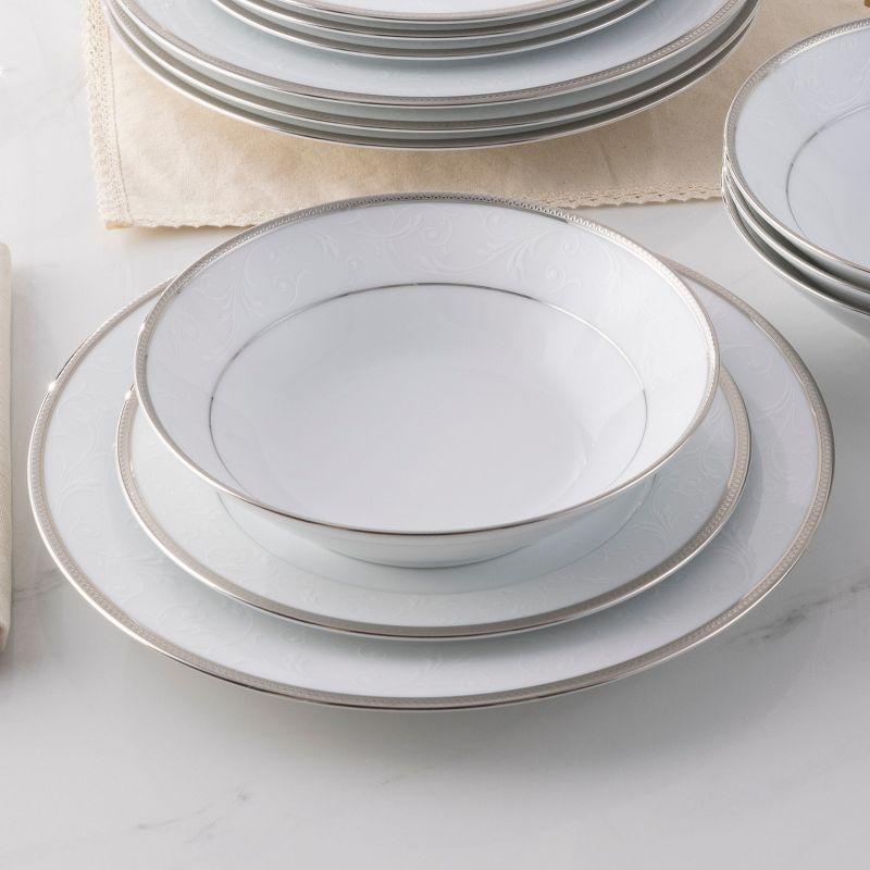 Noritake Regina Platinum 12-Piece Dinnerware Set, Service for 4