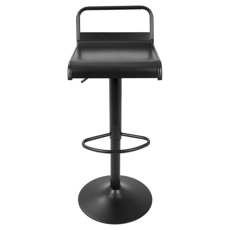 Set of 2 Emery Industrial Contemporary Barstool - Black - Lumisource: Adjustable, 360 Swivel, Metal Frame, Footrest