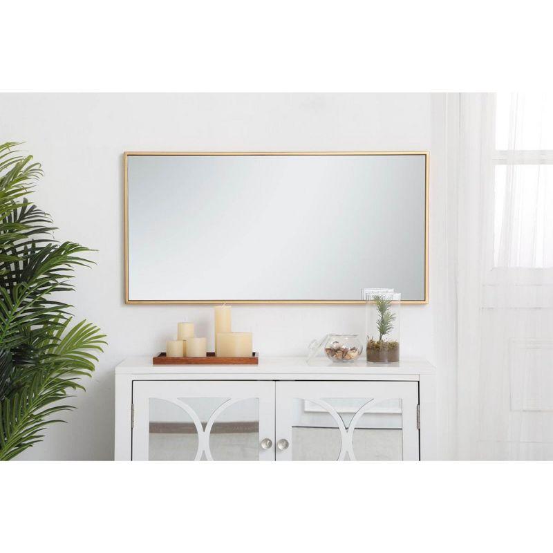 Elegant Lighting Metal frame rectangle mirror 18 inch in Brass