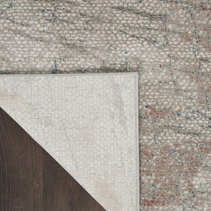 Nourison Rustic Textures Indoor Area Rug Light Grey/Rust 7'10" x 10'6"