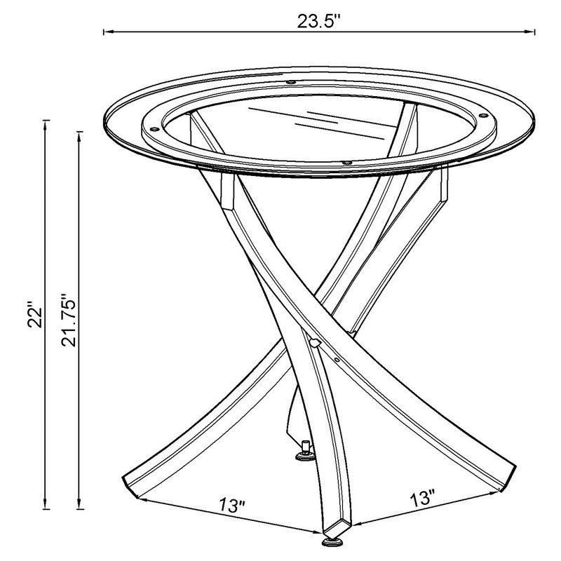 Brooke Round End Table with Glass Top Chrome - Coaster