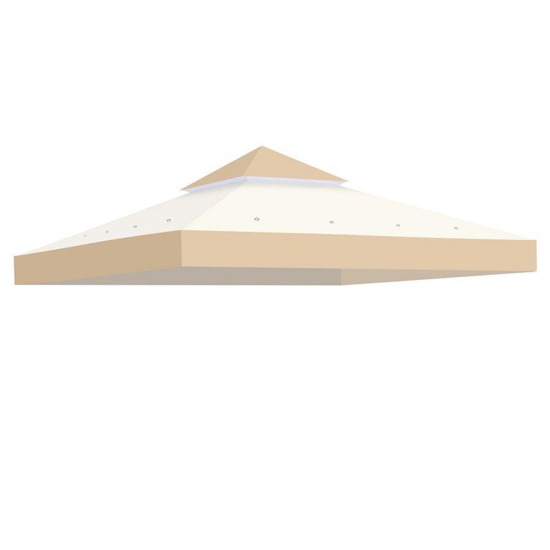 Yescom 8x8 Ft Beige and White 2-Tier Gazebo Top Replacement