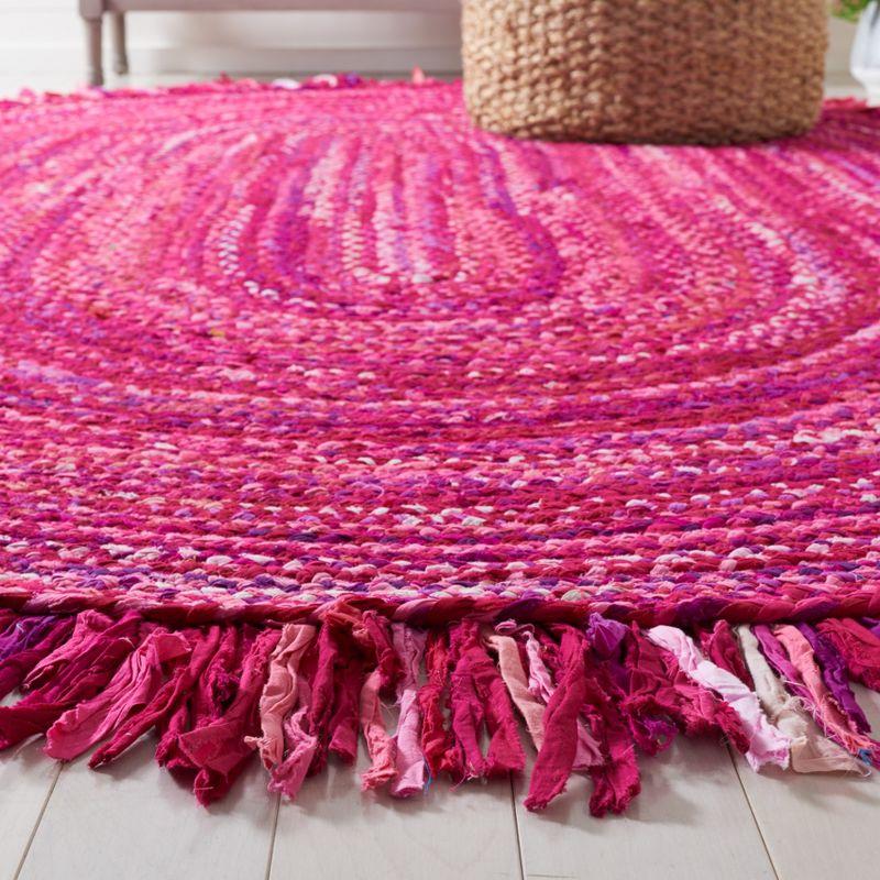 Braided BRD451 Hand Woven Area Rug - Pink/Fuchsia - 3'x5' Oval - Safavieh.