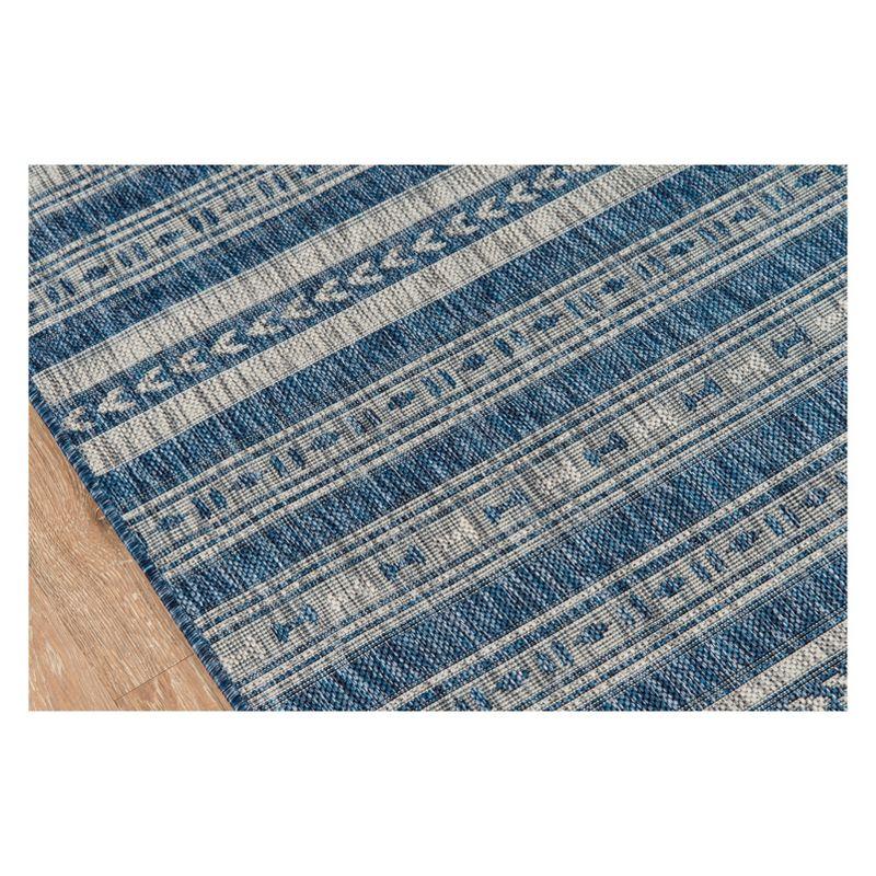 6'7"x9'6" Fair Isle Design Loomed Area Rug Blue - Novogratz By Momeni: Indoor Outdoor, Low Pile, Machine Made