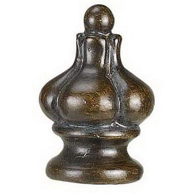 Dark Brown Faux Wood Resin Finial