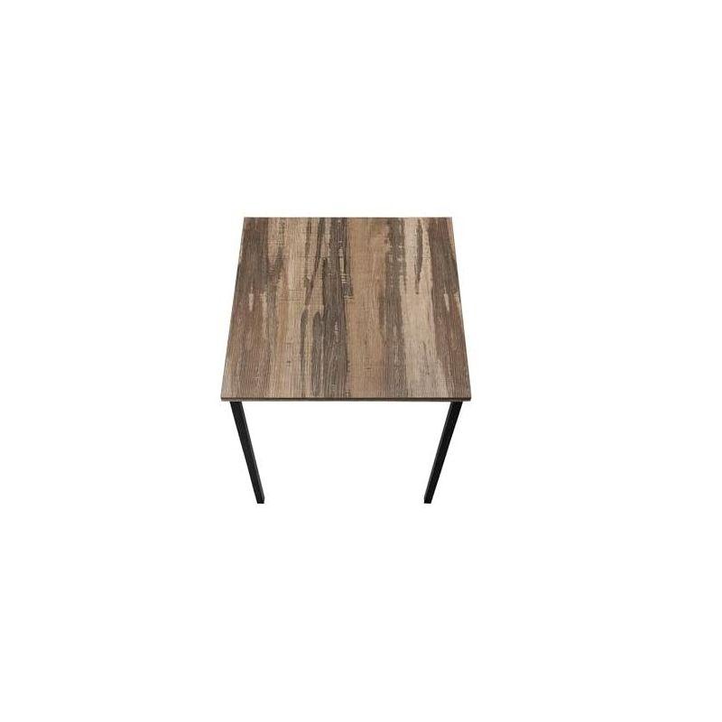 Monarch Specialties Table Set 3pcs Set Coffee End Black Metal Brown Reclaimed Laminate Contemporary Modern