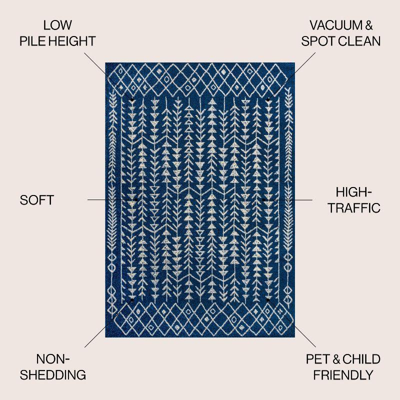 JONATHAN Y Ziri Moroccan Geometric Navy/Cream 3 ft. x 5 ft. Area Rug
