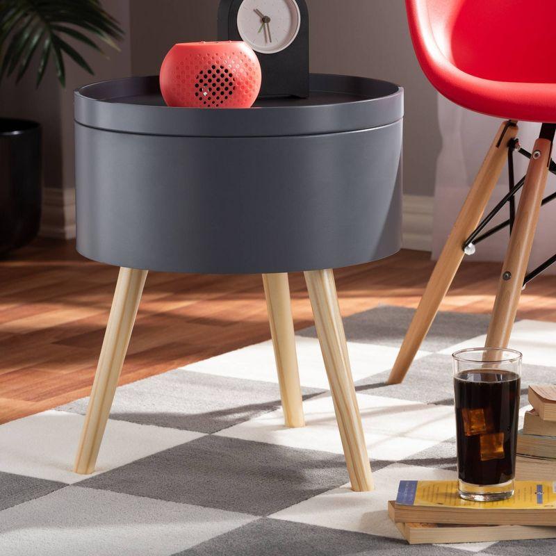 Jessen Wood Nightstand with Removable Top Gray - Baxton Studio