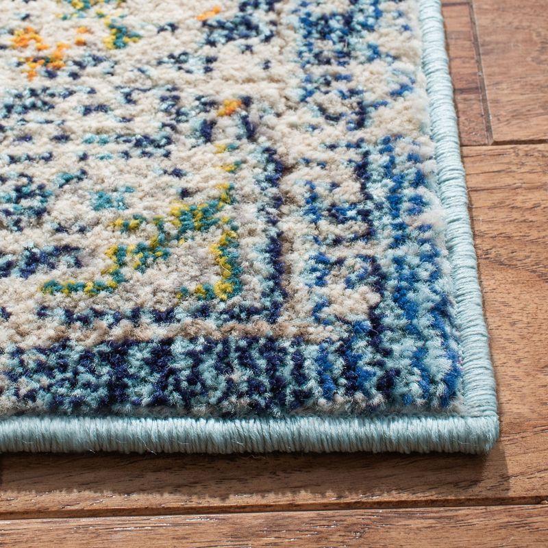 Madison Navy and Gray Synthetic Runner Rug