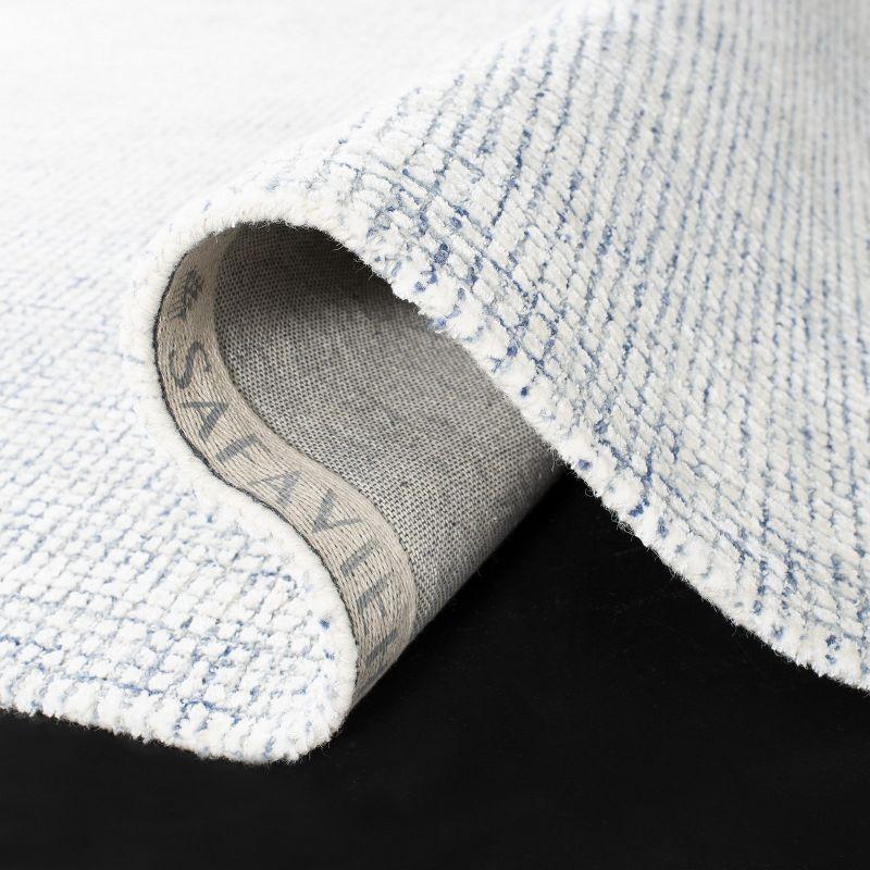 Abstract ABT470 Handmade Indoor Area Rug - Ivory/Blue - 8'x8' - Safavieh