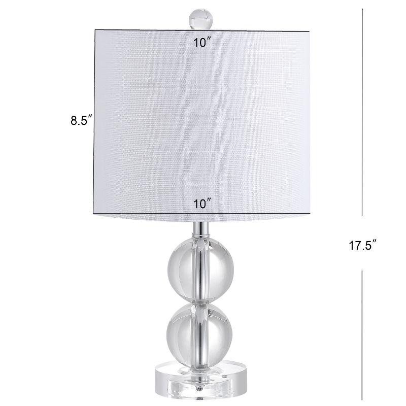 Brooklyn 17.5" Clear Crystal LED Table Lamp with White Shade