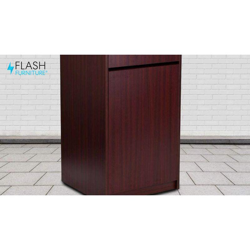 Flash Furniture Wood Tray Top Receptacle