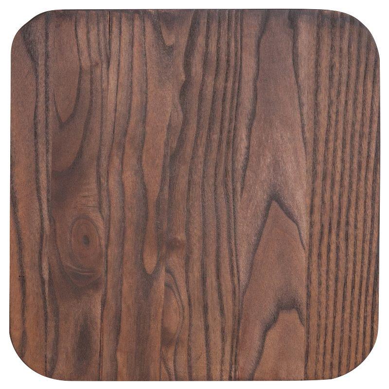 Flash Furniture Margherite 30" High Backless Metal Barstool with Square Wood Seat