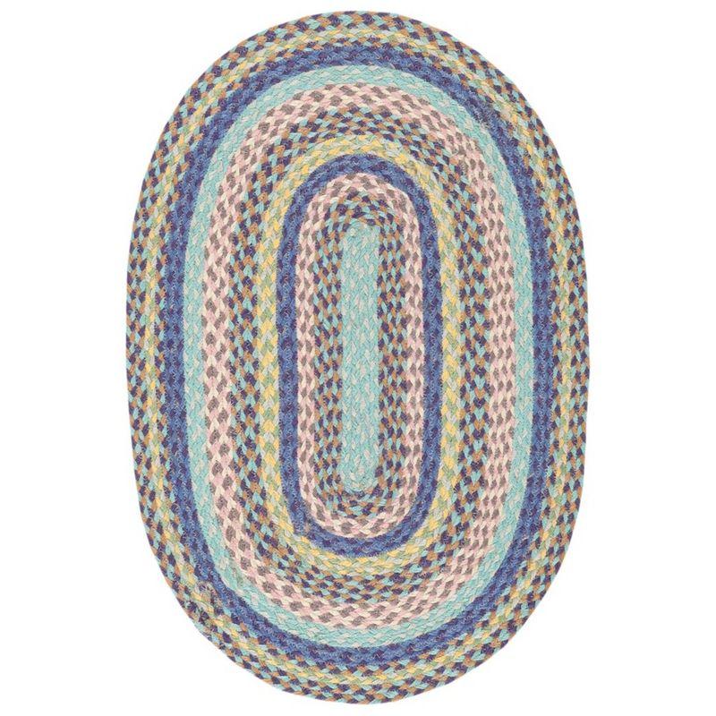 Cape Cod 3' x 5' Oval Handwoven Blue Green Jute Rug