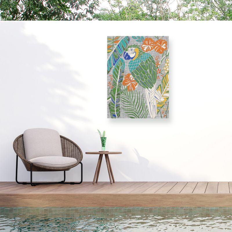 Trademark Fine Art - Chariklia Zarris 'Tropical Macaw' Outdoor Canvas - 18x24