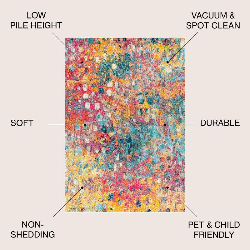 8'x10' Contemporary POP Modern Abstract Area Rug, Multi/Yellow - JONATHAN Y