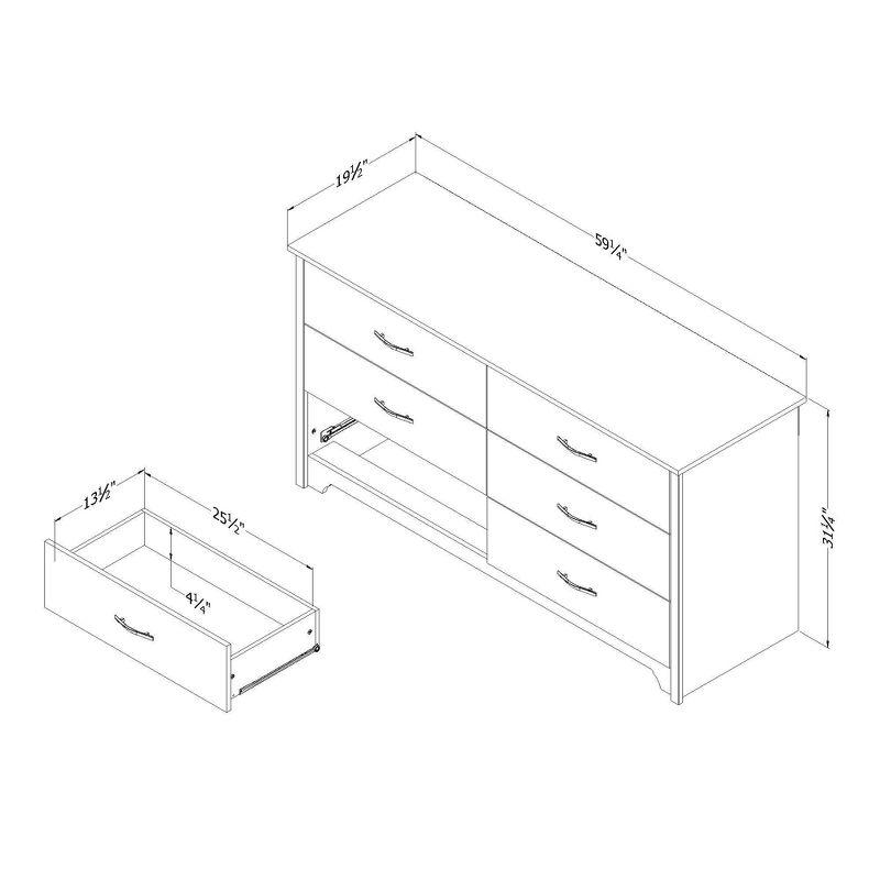 Fusion 6-Drawer Dresser