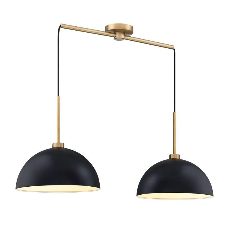 Nathan James 2-Light Percy Modern Island Pendant Ceiling Fixture Light Black/Gold