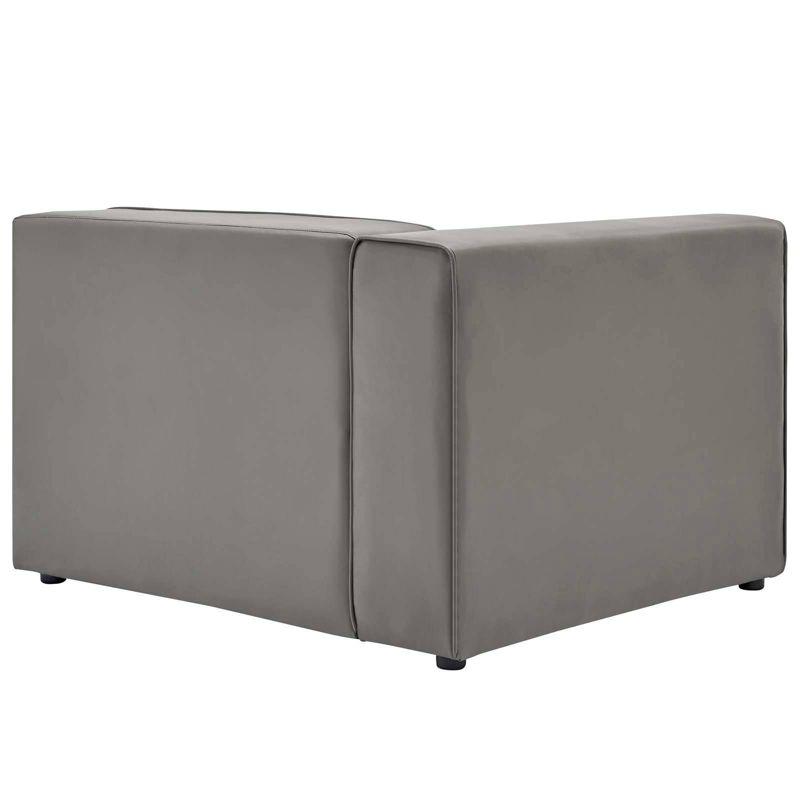 Expansive Gray Vegan Leather Left-Arm Lounge Chair