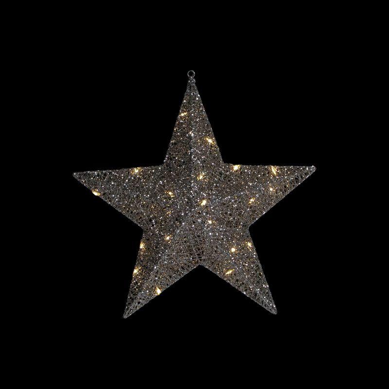 Northlight Seasonal 18" LED Lighted Silver Hanging Star Outdoor Christmas Decoration