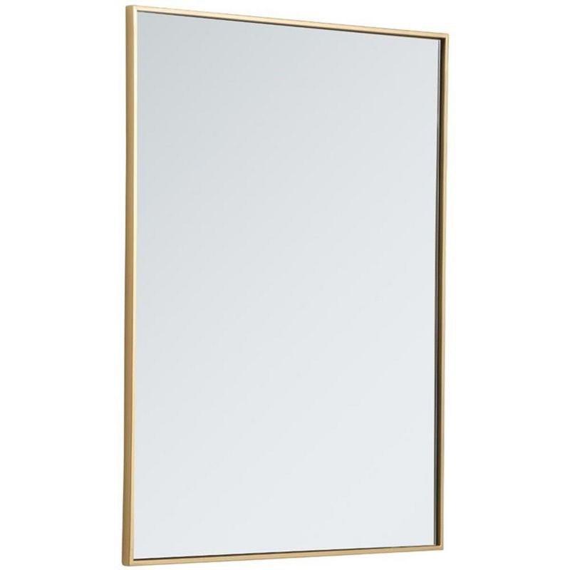 Elegant Lighting Metal frame rectangle mirror 30 inch in Brass