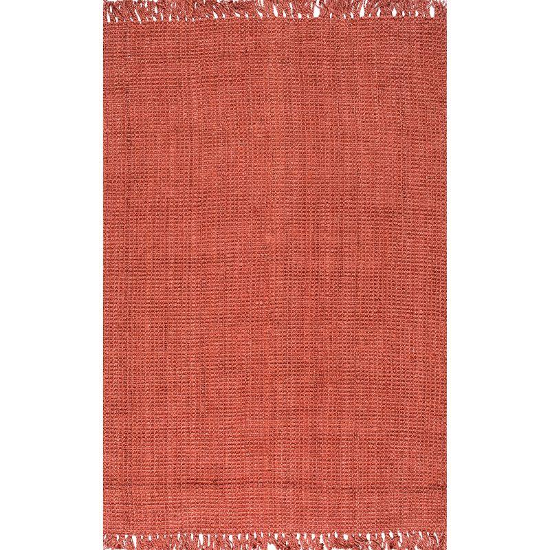 Handmade Terracotta Braided Jute 5' x 7' Area Rug