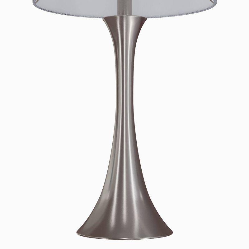 LumiSource Lenuxe 24" Table Lamps Set: Hourglass Body, Linen Drum Shade, UL Listed