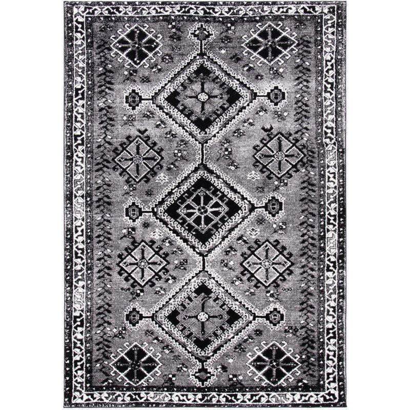 Vintage Hamadan VTH293 Power Loomed Indoor Accent Rug - Grey/Black - 2'7"x5' - Safavieh