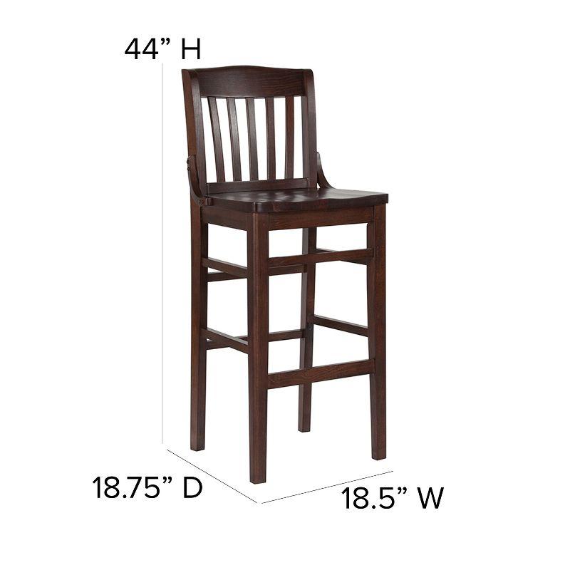 Flash Furniture HERCULES Series Finished School House Back Wooden Restaurant Barstool