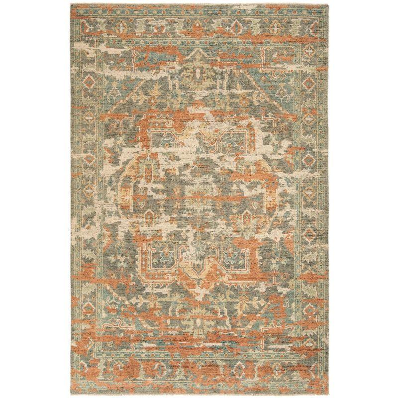 Izmir IZM101 Hand Knotted Area Rug - Rust/Taupe - 6'x9' - Safavieh