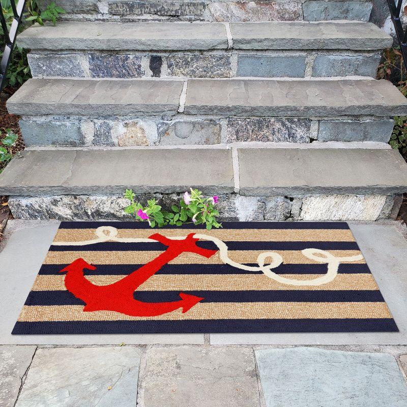 Liora Manne Frontporch Anchor Indoor/Outdoor Rug Navy 2' x 3'