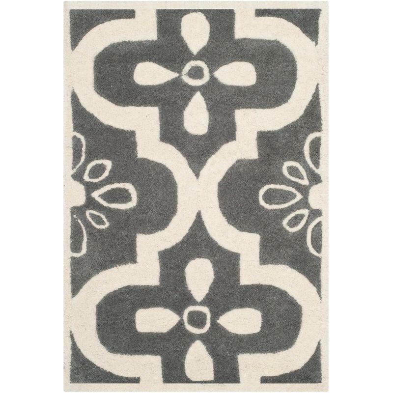 Off-White Hand-Tufted Wool Rectangular Rug, 2' x 3'