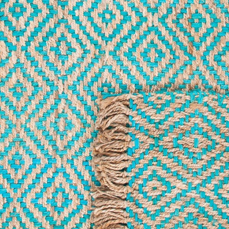 Natural Fiber NF266 Hand Woven Indoor Area Rug - Turquoise/Natural - 5'x8' - Safavieh.