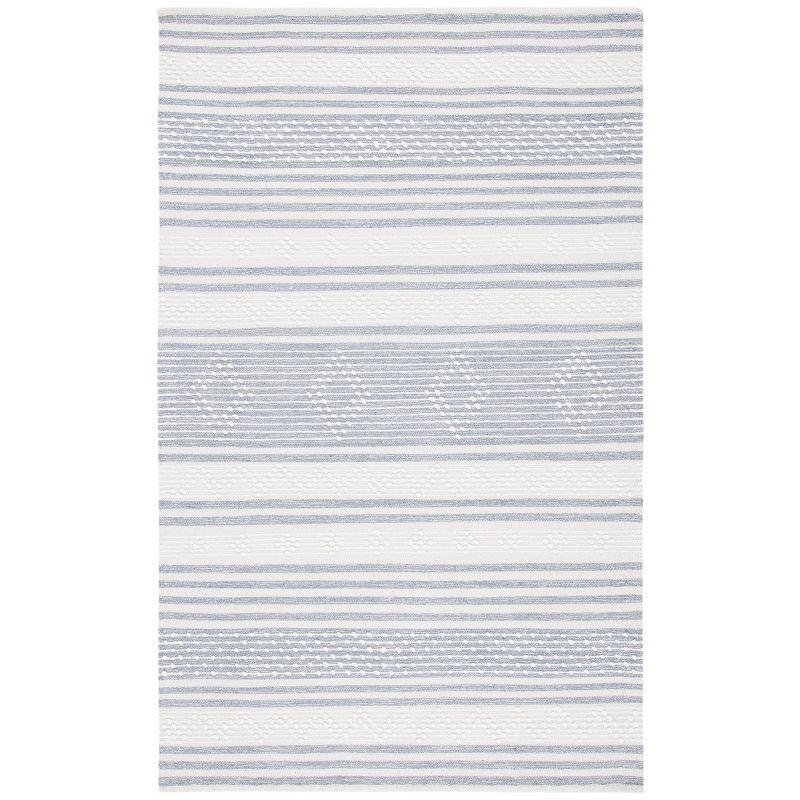 Striped Kilim STK511 Hand Woven Accent Rug - Silver/Ivory - 2'3"x5' - Safavieh.